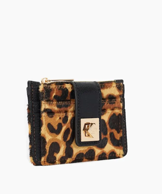 Women Dune London Purses Turn Lock Cardholder Wallet Animal