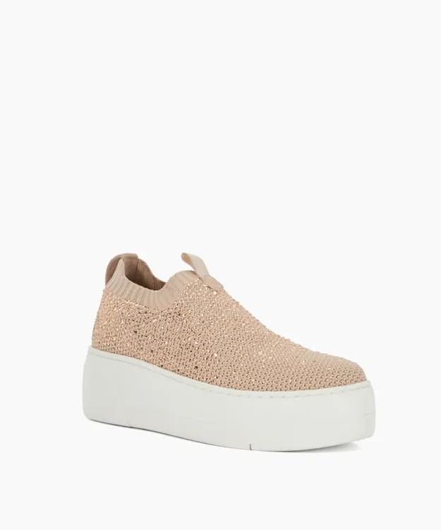 Women Dune London Trainers Embellished Flatform Sock Trainers Pink