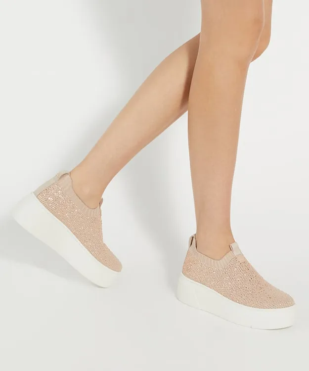 Women Dune London Trainers Embellished Flatform Sock Trainers Pink