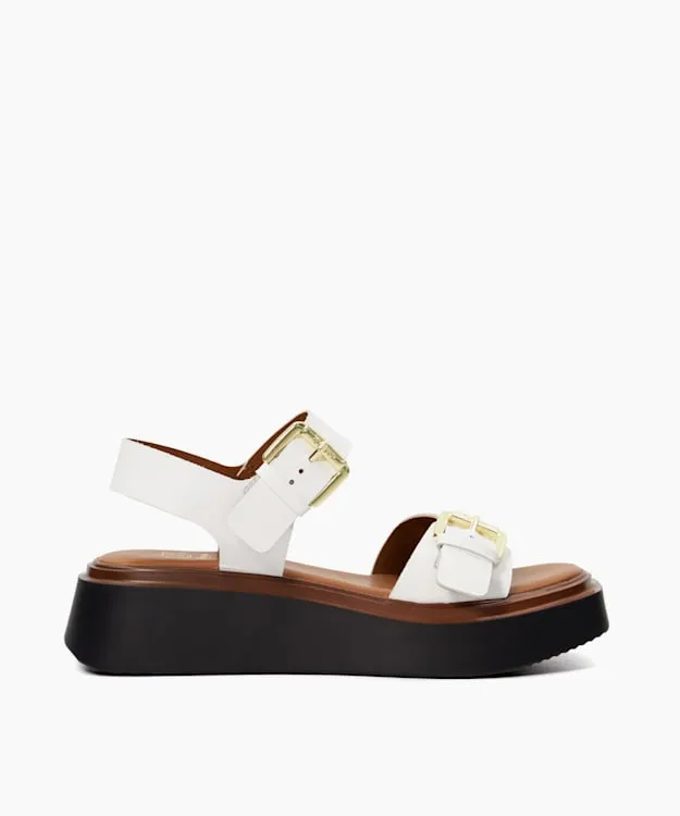 Women Dune London Wedge Sandals Casual Flatform Sandals White