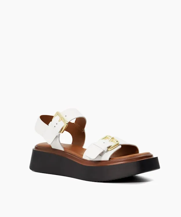 Women Dune London Wedge Sandals Casual Flatform Sandals White
