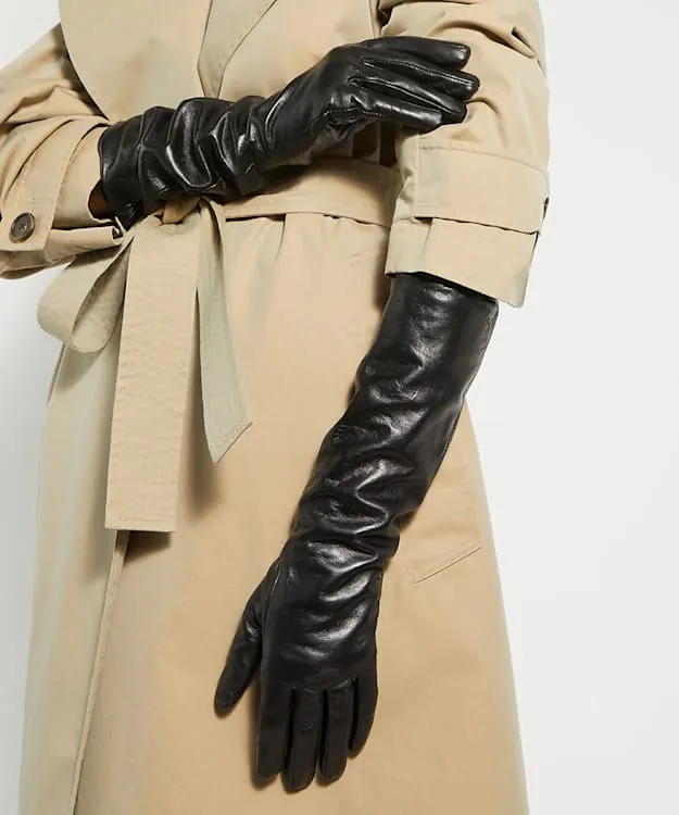 Women Dune London Winter Accessories Leather Gloves Black