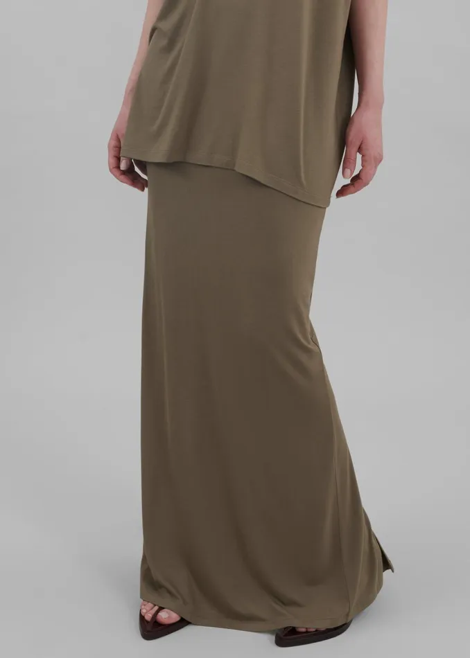 Women Ella Maxi Skirt 8211 Khaki Brown The Frankie Shop Bottoms
