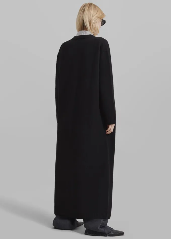 Women Emi Long Knit Cardigan 8211 Black The Frankie Shop Knitwear
