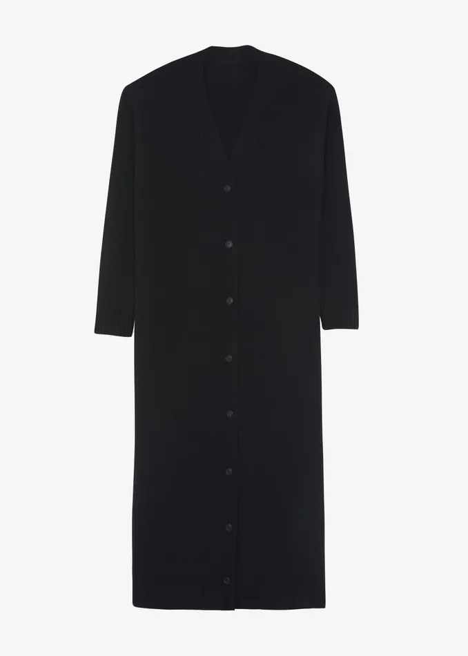 Women Emi Long Knit Cardigan 8211 Black The Frankie Shop Knitwear