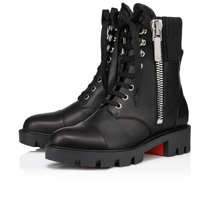 Women En Hiver Lug Low Boots 8211 Calf Leather 8211 Black Christian Louboutin Boots