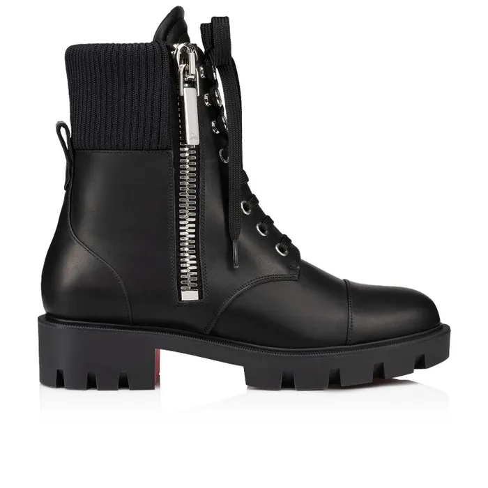 Women En Hiver Lug Low Boots 8211 Calf Leather 8211 Black Christian Louboutin Boots