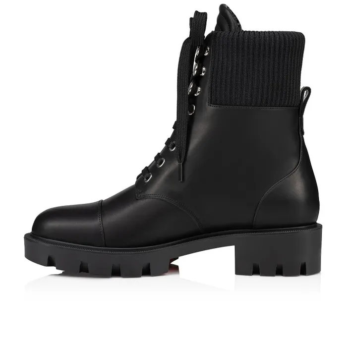 Women En Hiver Lug Low Boots 8211 Calf Leather 8211 Black Christian Louboutin Boots