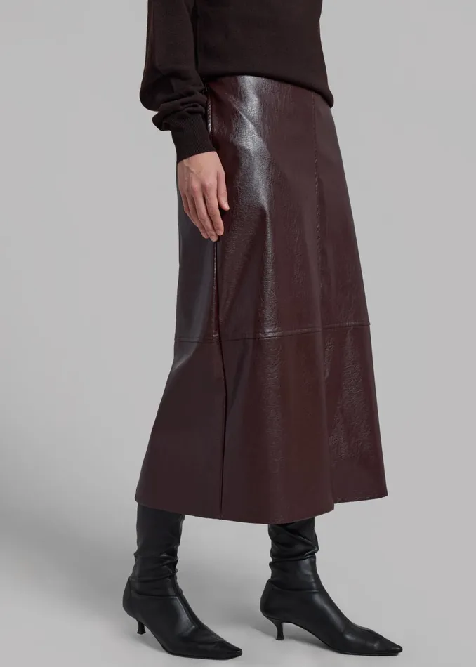 Women Erminie Midi Faux Leather Skirt 8211 Brown The Frankie Shop Bottoms