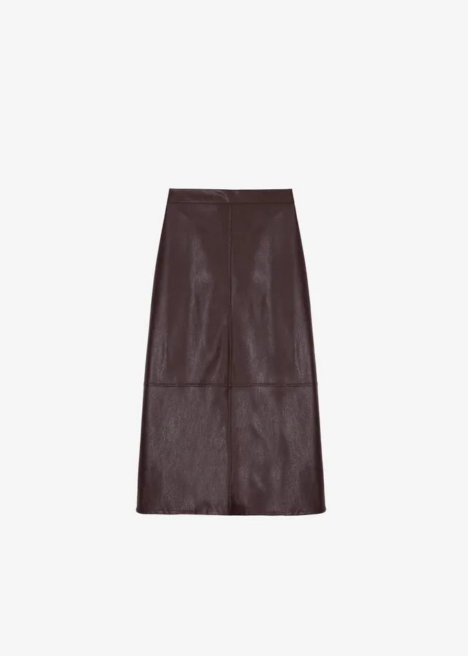 Women Erminie Midi Faux Leather Skirt 8211 Brown The Frankie Shop Bottoms