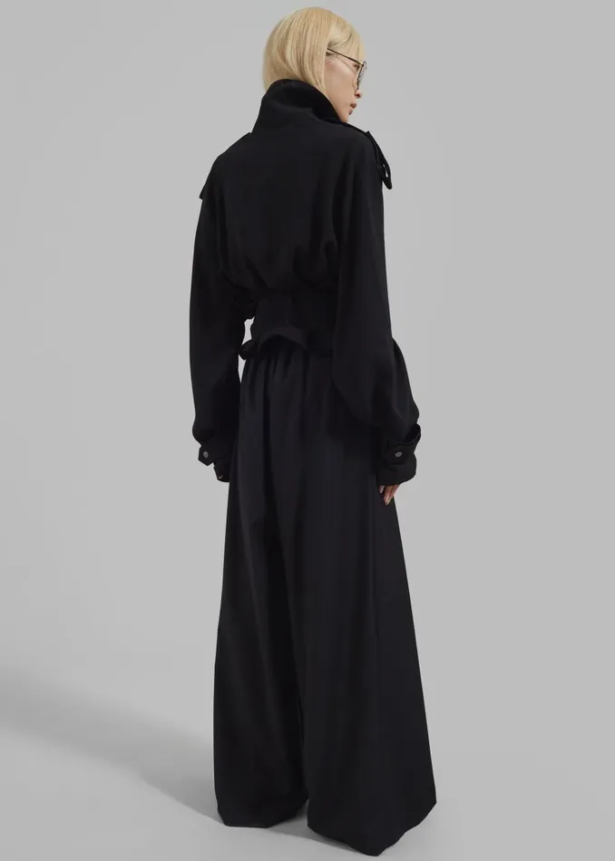 Women Faven Cropped Trench 8211 Black The Frankie Shop Outerwear