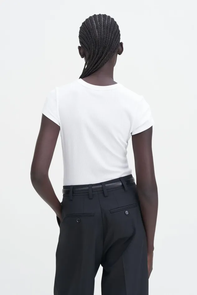 Women Fine Rib Tee White Filippa K Tops