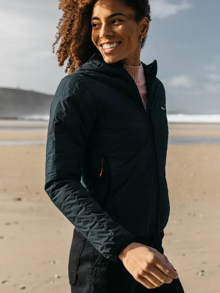 Women Firecrest Hooded Jacket Black Finisterre Jackets Coats and Gilets