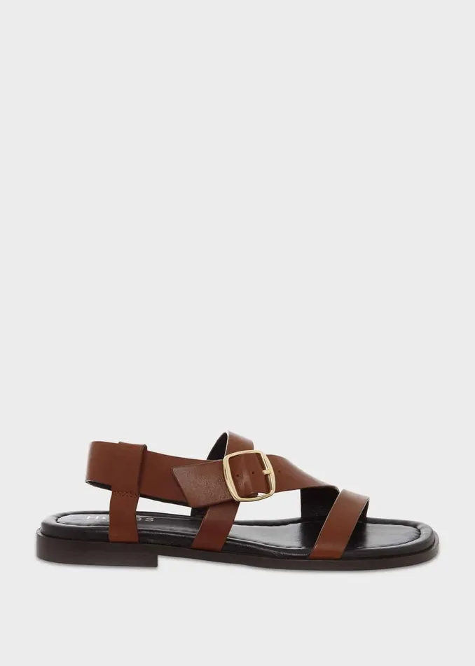 Women Flats Hobbs Brooke Leather Sandals Tan