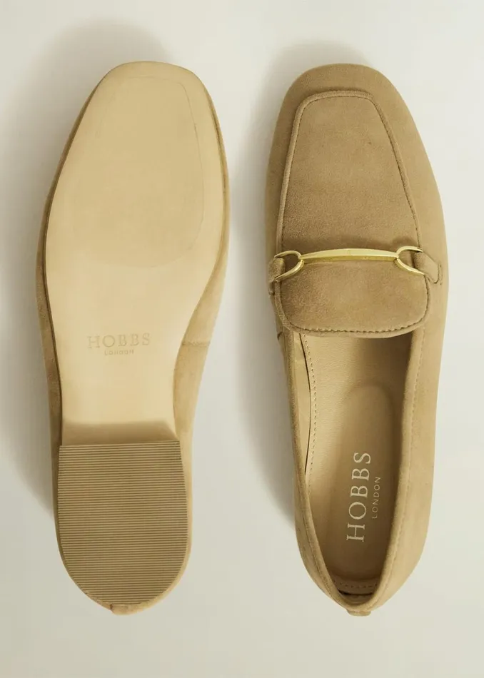 Women Flats Hobbs Raegan Suede Loafers Camel