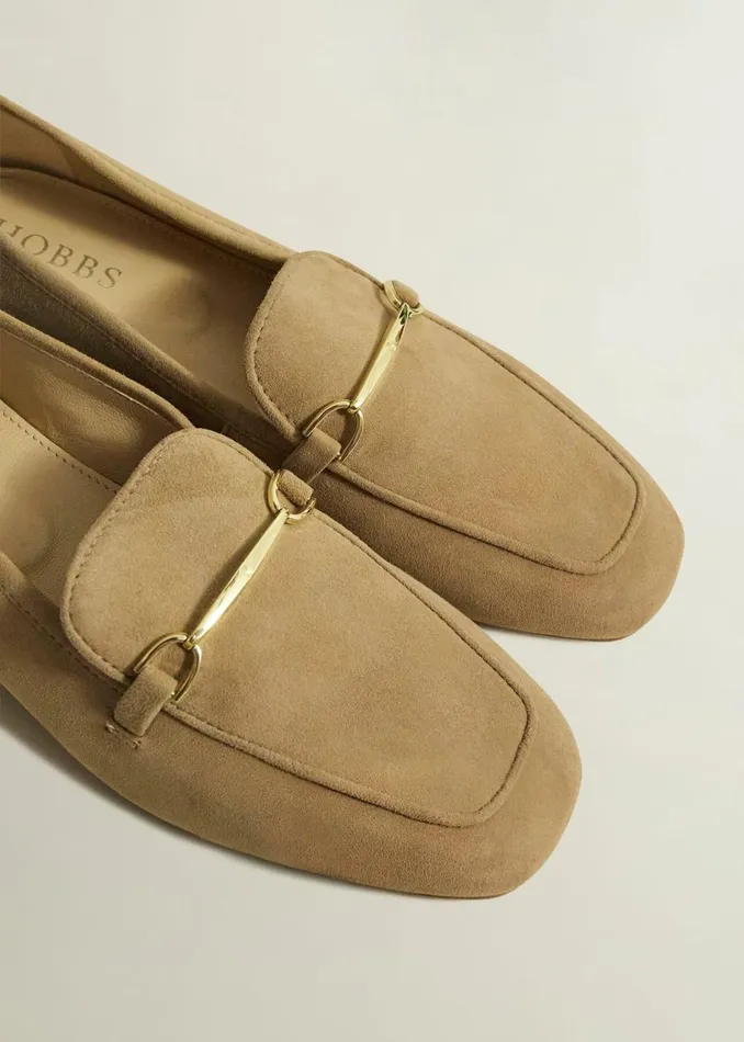 Women Flats Hobbs Raegan Suede Loafers Camel