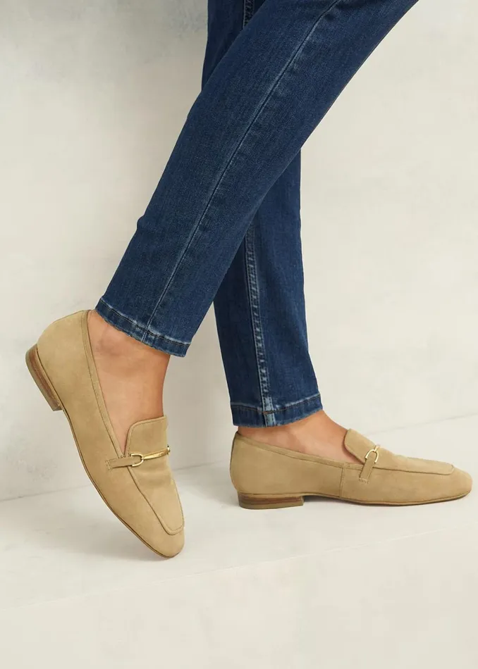 Women Flats Hobbs Raegan Suede Loafers Camel