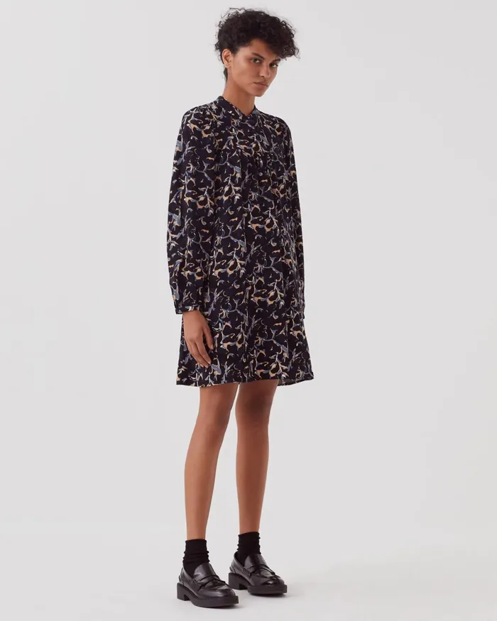 Women Floaty Mini Dress New Fl Ikat Navy Comptoir Des Cotonniers Matching Sets