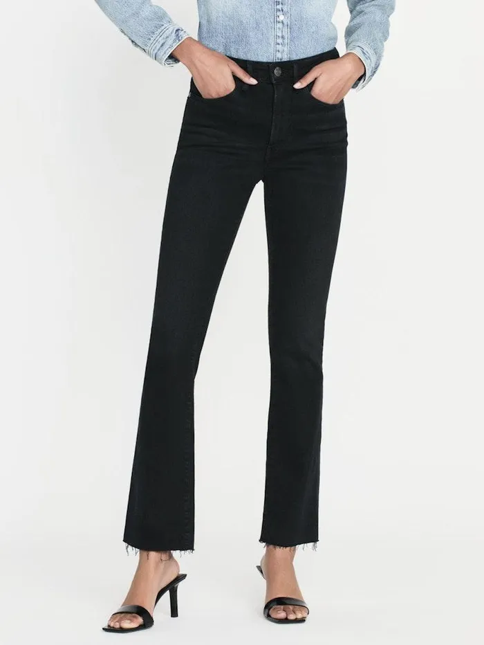 Women FRAME Denim Collections Le Crop Mini Boot Raw Fray