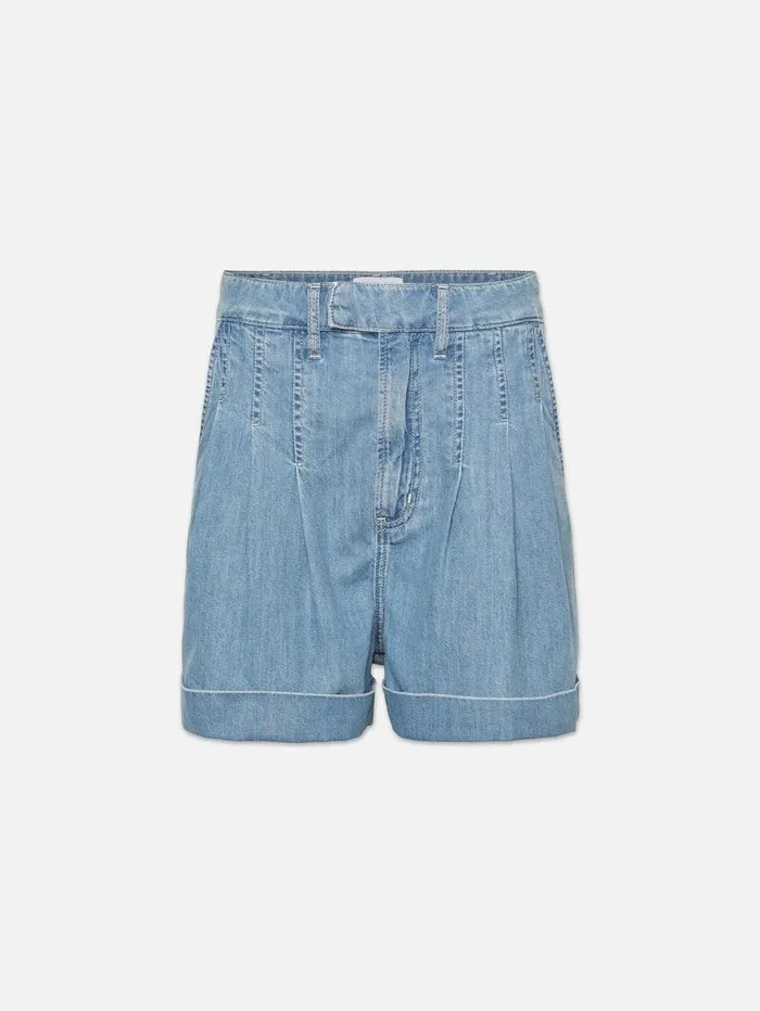 Women FRAME Denim Collections Pleated Wide Cuff Short