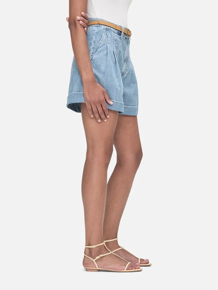 Women FRAME Denim Collections Pleated Wide Cuff Short
