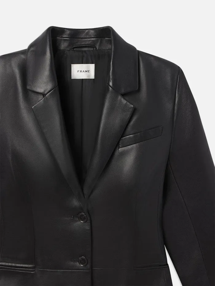 Women FRAME Leather and Suede The Femme Leather Blazer Women FRAME Leather and Suede The Femme Leather Blazer