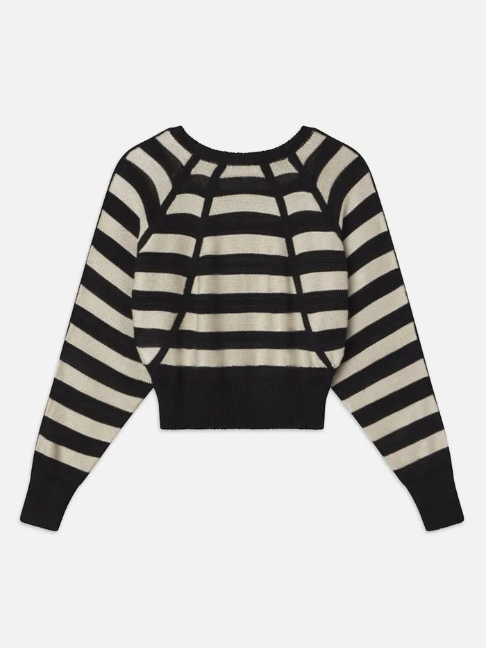 Women FRAME Sweaters Striped Raglan Sweater