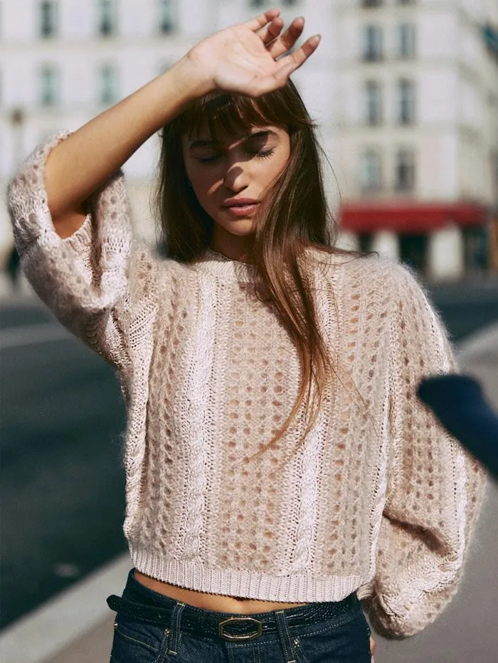 Women FRAME The Alpine Edit Femme Cable Mix Sweater Women FRAME The Alpine Edit Femme Cable Mix Sweater