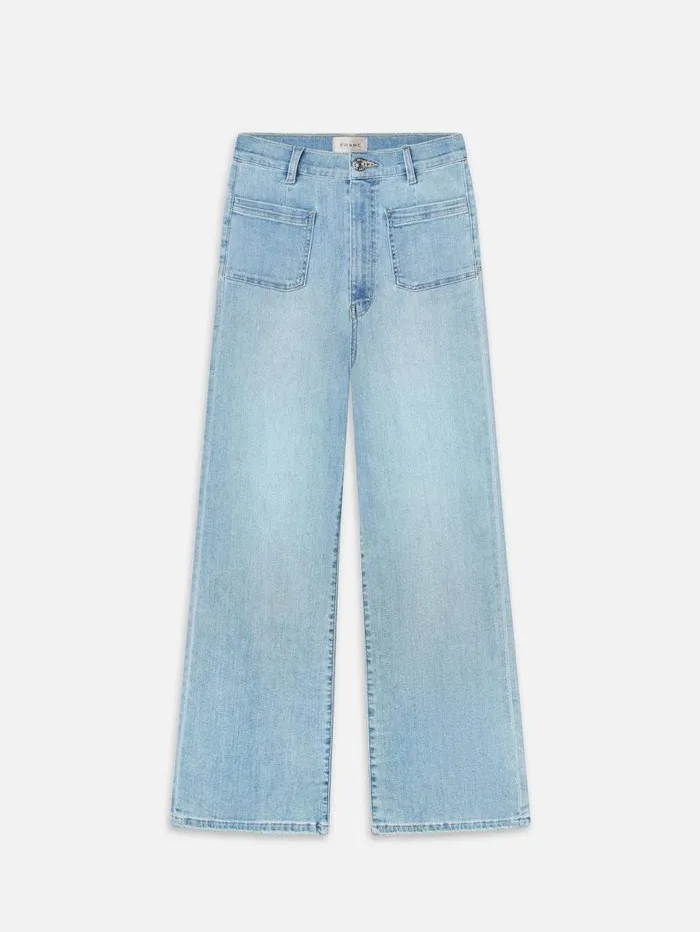 Women FRAME The Resort Edit Le Slim Palazzo Bardot Pocket