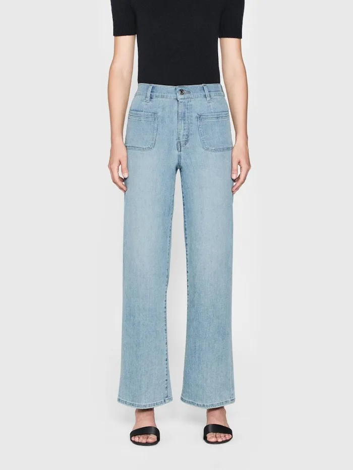 Women FRAME The Resort Edit Le Slim Palazzo Bardot Pocket