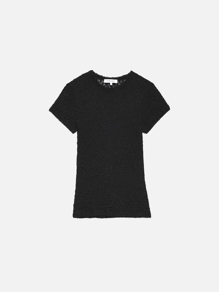 Women FRAME Tops and Blouses Mesh Lace Baby Tee