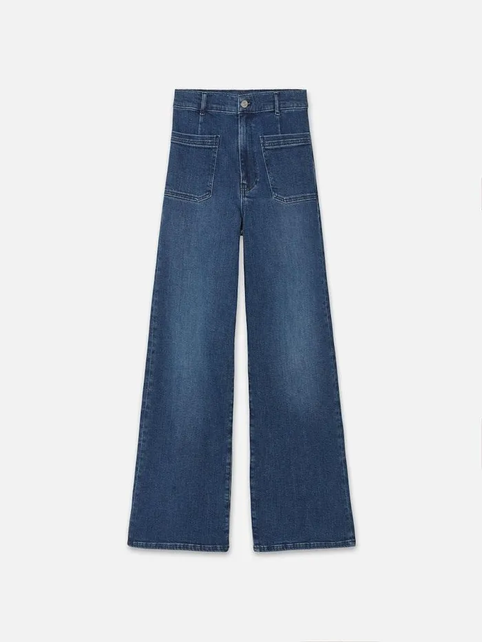Women FRAME Wide Leg Le Slim Palazzo Bardot Pocket