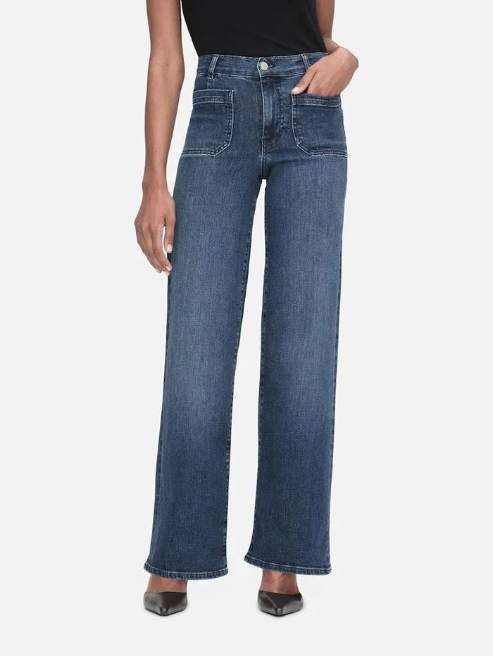 Women FRAME Wide Leg Le Slim Palazzo Bardot Pocket