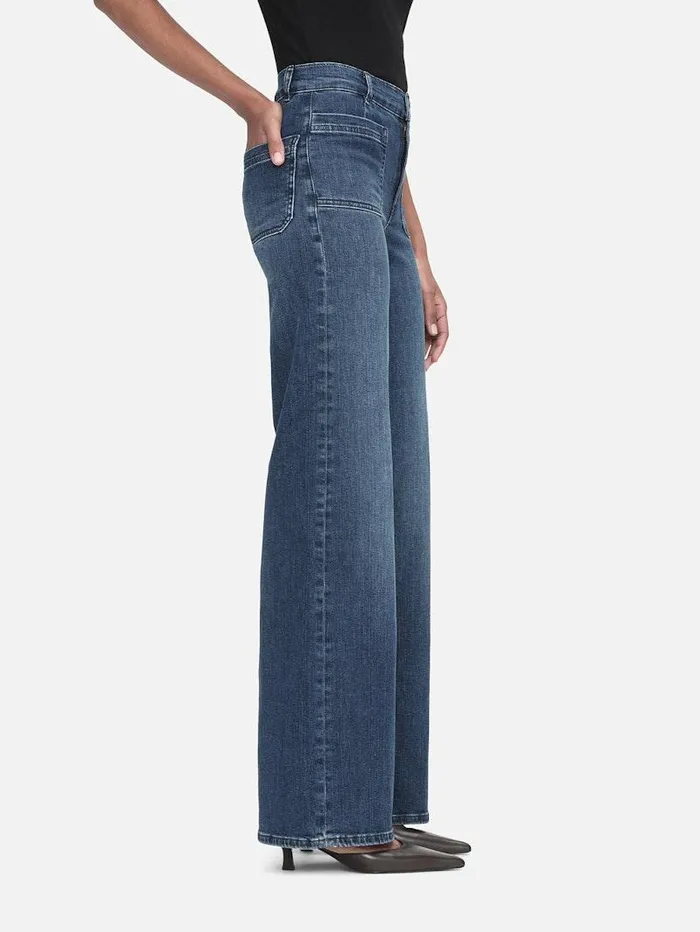 Women FRAME Wide Leg Le Slim Palazzo Bardot Pocket