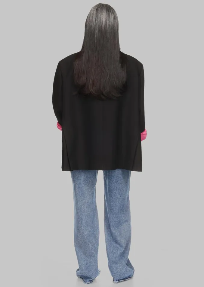 Women Frankie Oversized Boyfriend Blazer X Barbie 8211 Black The Frankie Shop Outerwear