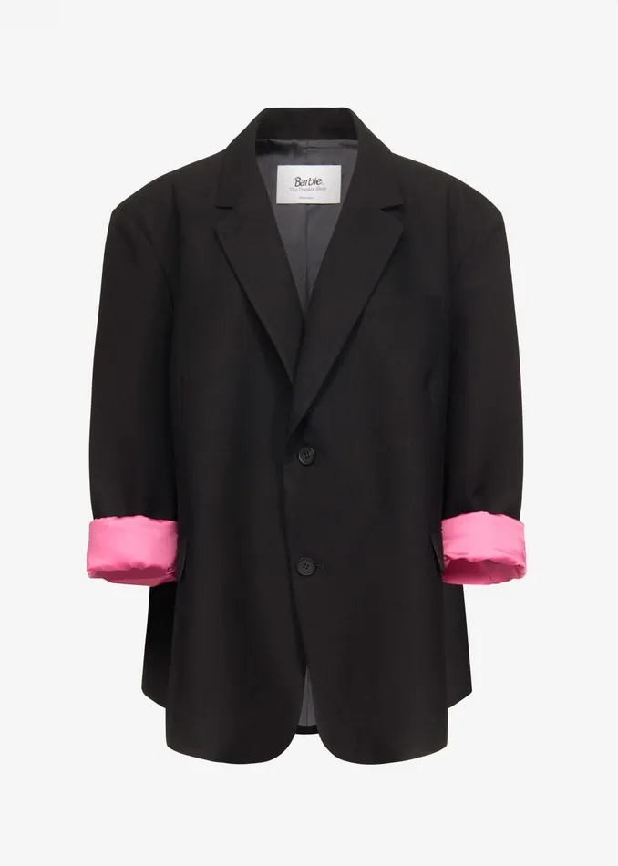 Women Frankie Oversized Boyfriend Blazer X Barbie 8211 Black The Frankie Shop Outerwear