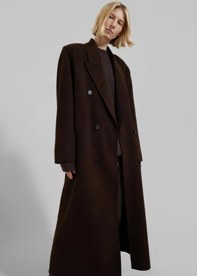 Women Gaia Double Breasted Coat 8211 Brown The Frankie Shop Outerwear