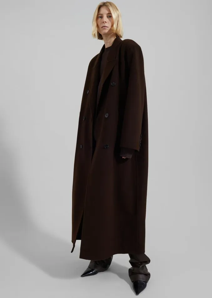 Women Gaia Double Breasted Coat 8211 Brown The Frankie Shop Outerwear