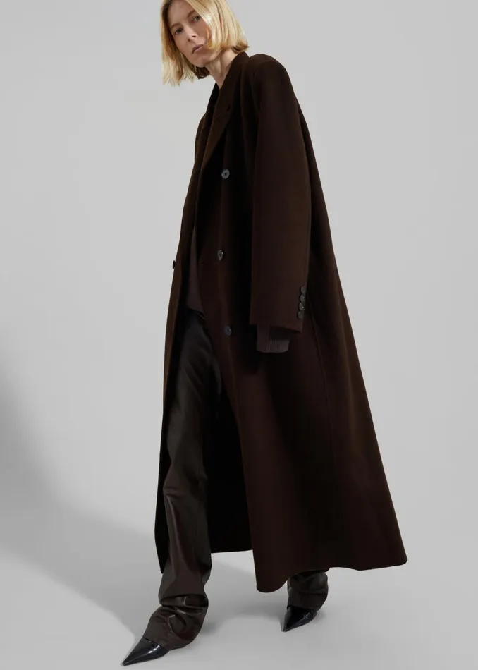 Women Gaia Double Breasted Coat 8211 Brown The Frankie Shop Outerwear