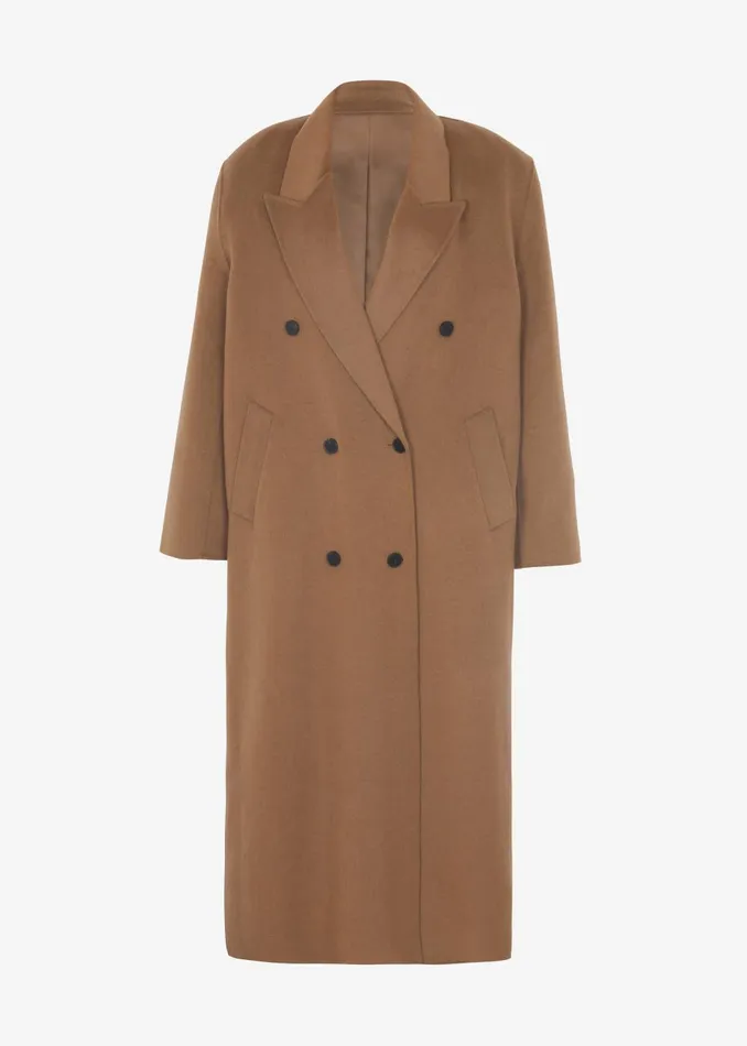 Women Gaia Double Breasted Coat 8211 Camel The Frankie Shop Outerwear
