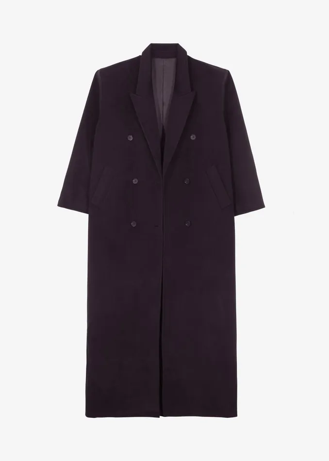 Women Gaia Double Breasted Coat 8211 Dark Plum The Frankie Shop Outerwear