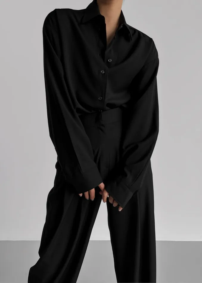 Women Gelso Shirt 8211 Black The Frankie Shop Tops