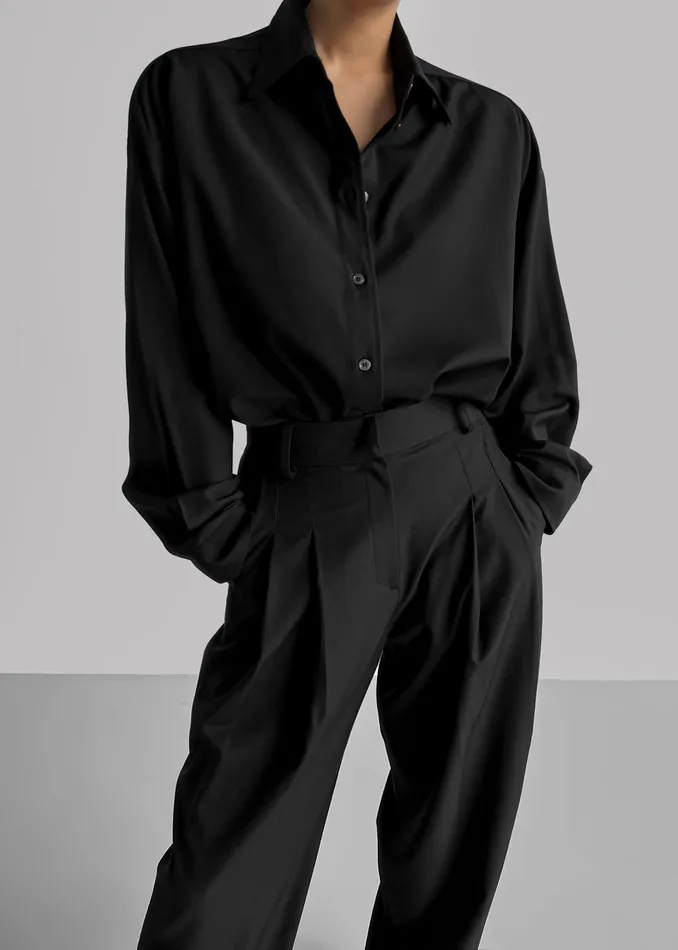 Women Gelso Shirt 8211 Black The Frankie Shop Tops
