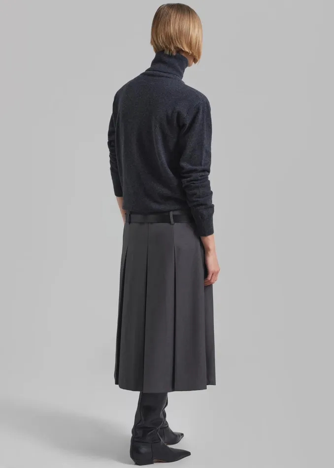Women Gisele Pleated Midi Skirt 8211 Grey The Frankie Shop Bottoms