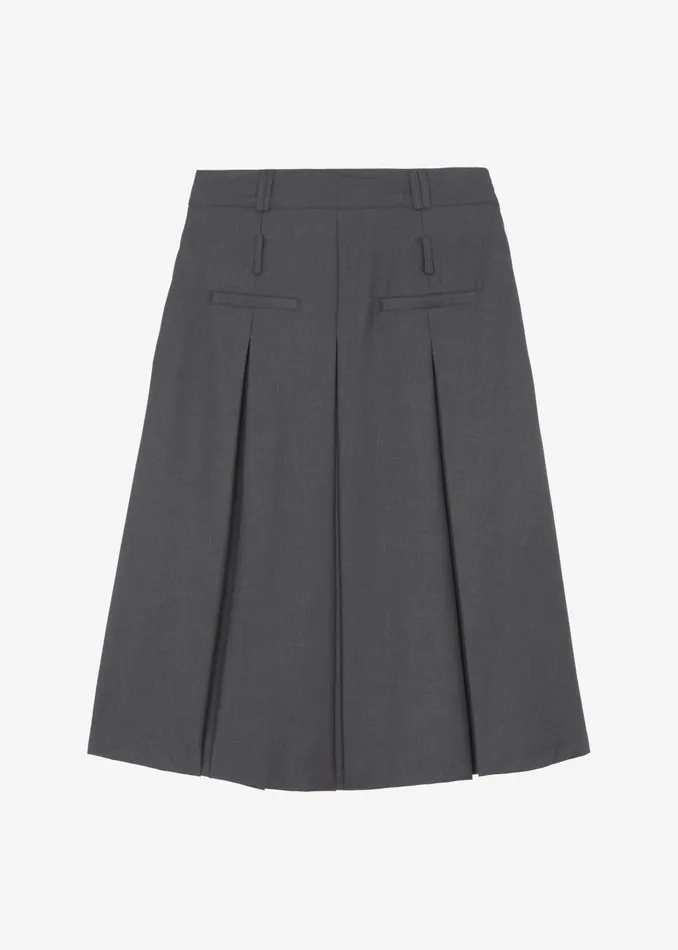 Women Gisele Pleated Midi Skirt 8211 Grey The Frankie Shop Bottoms