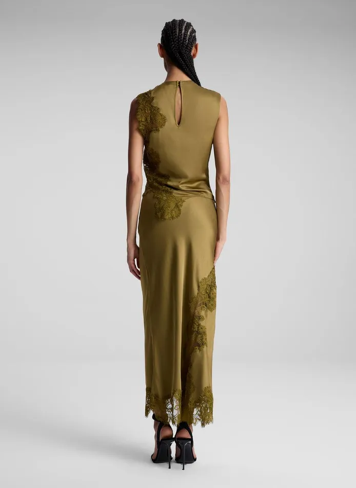 Women Gracie Satin And Lace Sleeveless Top Pyrite ALC Tops