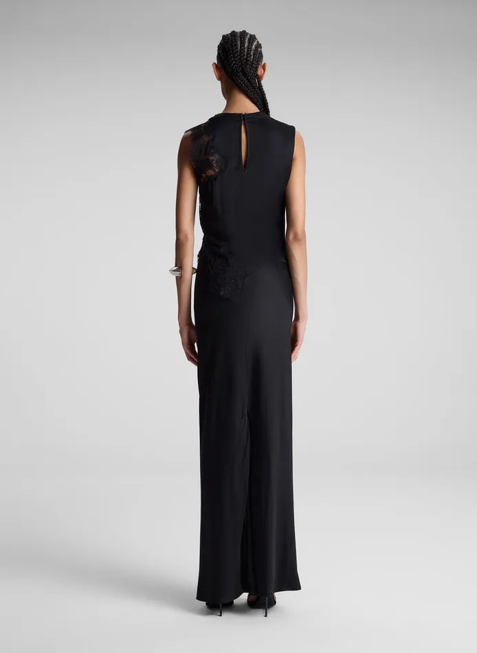 Women Greta Satin Maxi Skirt Black ALC Bottoms