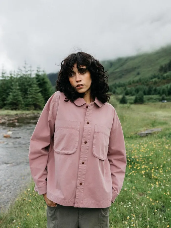 Women Gwavas Overshirt Heather Mist Finisterre Tops and Shirts