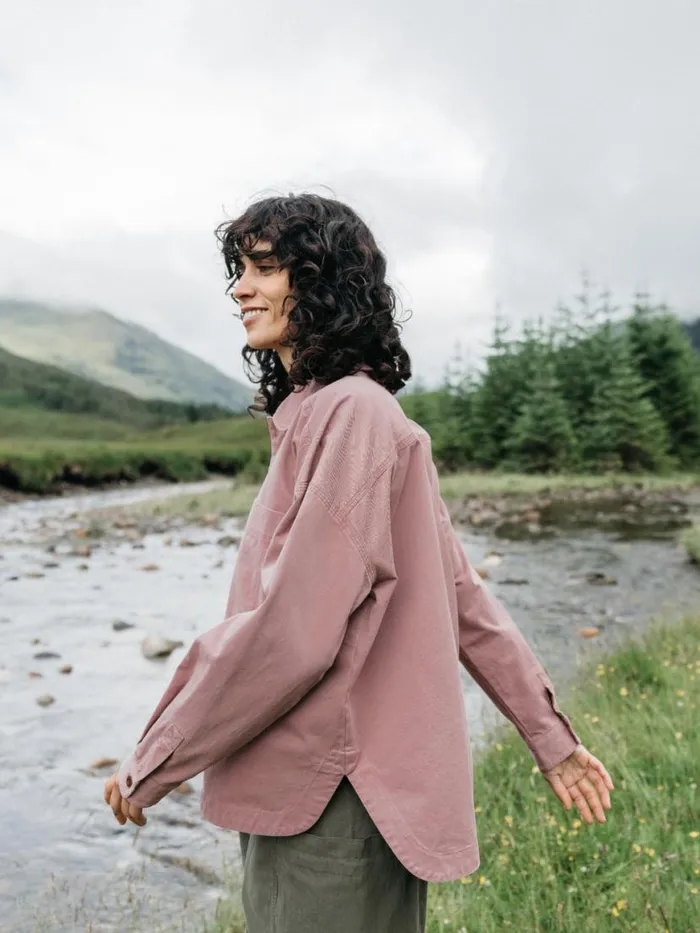 Women Gwavas Overshirt Heather Mist Finisterre Tops and Shirts
