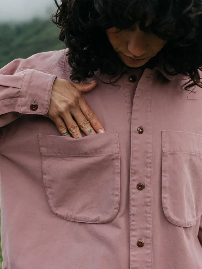 Women Gwavas Overshirt Heather Mist Finisterre Tops and Shirts